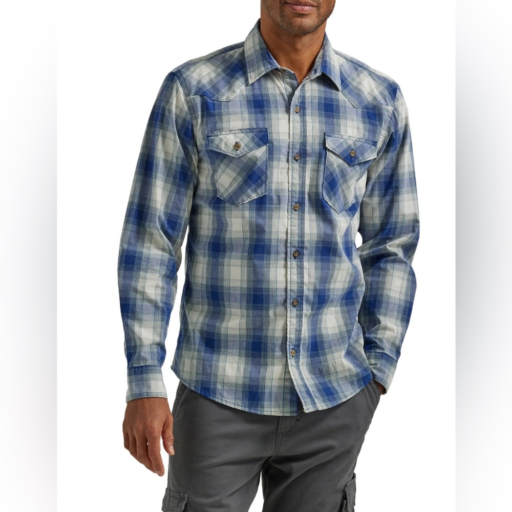 WRANGLER MEN'S COWBOY WASH PLAID SHIRT